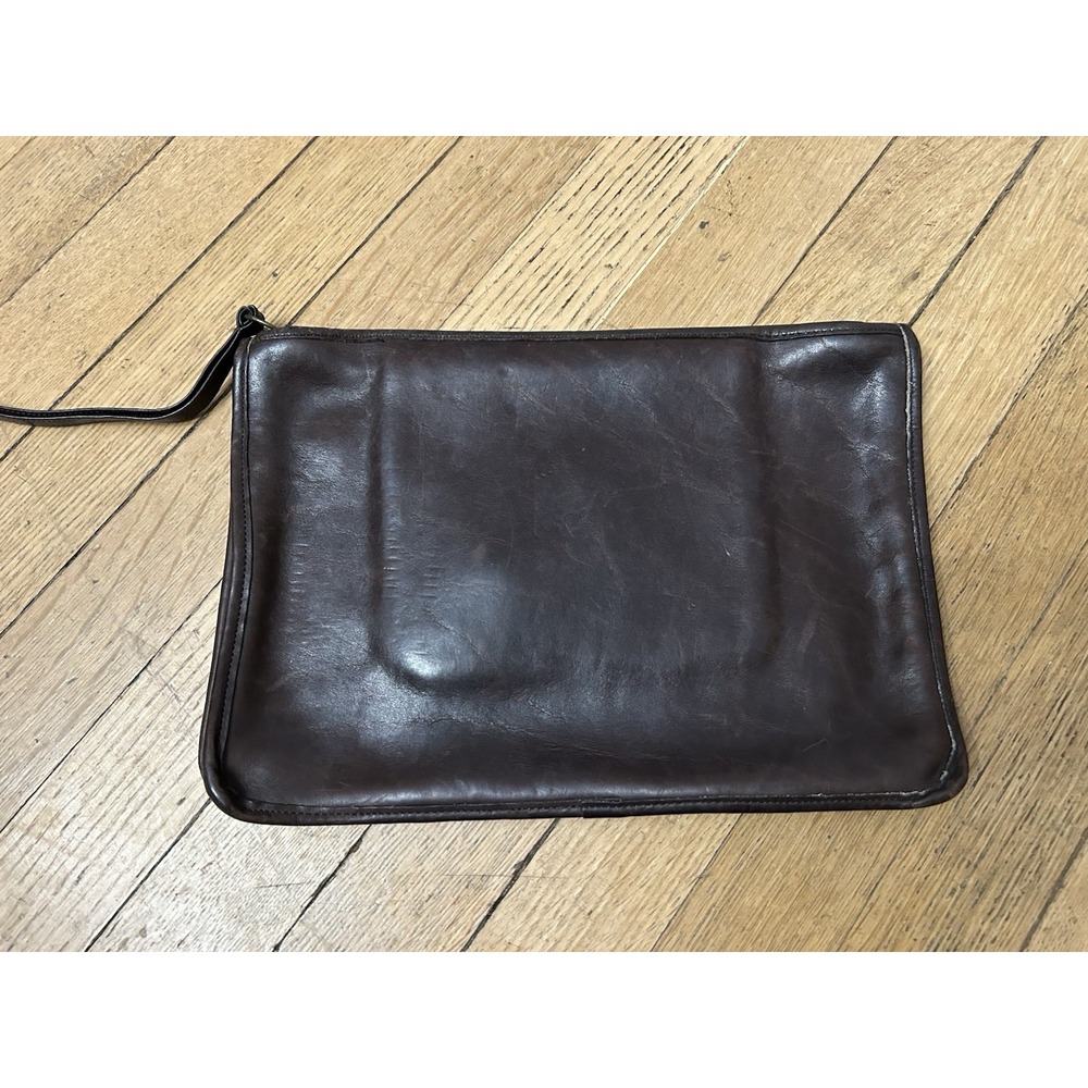 VINTAGE COACH Dark Brown LG Slim Clutch Portfolio Talon Zip 12 3/4" L, 8 3/4" W